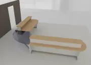 Show : 3D rendering of a custom reception desk