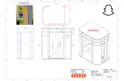 Show : Technical drawing of a photobooth created with Aleker Designer